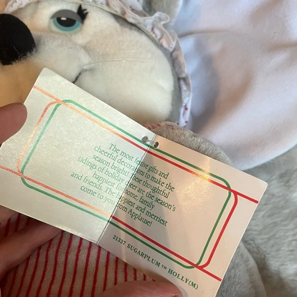 NWT Vintage 1988 Applause Sugarplum Holly 12” Christmas Decor Stuffed Plush Toy
